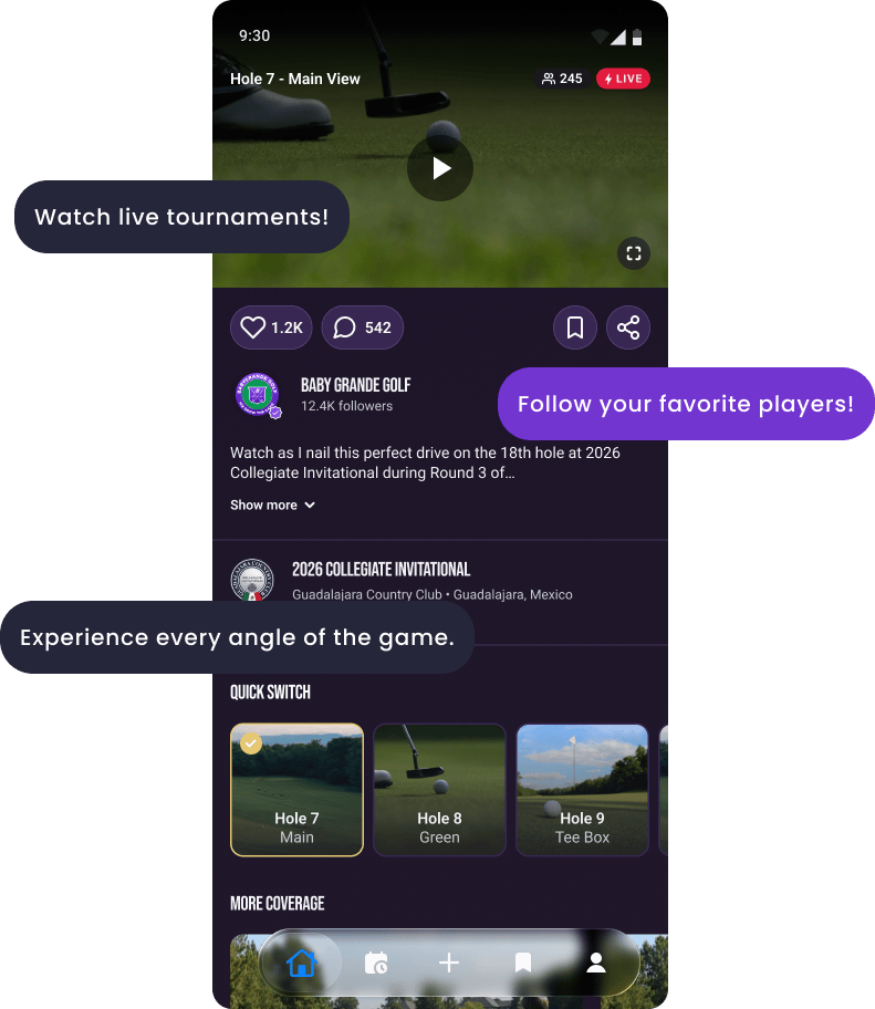 Babygrande Golf app features